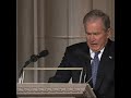 President George W. Bush started crying at the end of his eulogy