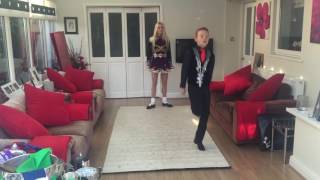 Irish dancers Shay Brunning and Jessica Miller