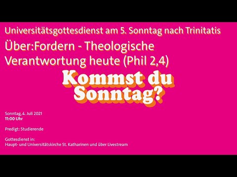 Reupload: Universitätsgottesdienst zum Semesterabschluss am 04.07.2021