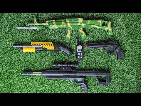 Box of Equipments ! Military Special Forces Toy Guns! Large and Heavy Machine Guns - Soldier Weapons