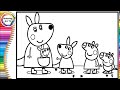 Peppa Pig On A Trip With Foxy And Her Children How To Color A Peppa Pig Pages