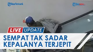 Bergurau dengan Temannya, Pria Ini Tak Sadar Kepalanya Terjepit Sela-sela Pegangan Eskalator Mal