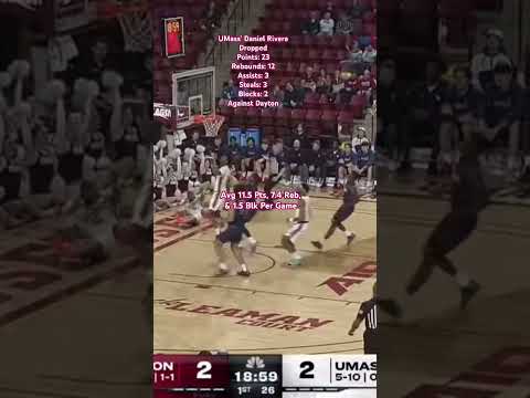 Umass’ Daniel Rivera 23 Point Double Double?! #basketball #shorts