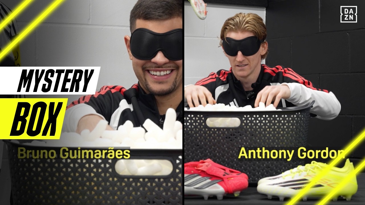 What's in the Box?! 🫣 Anthony Gordon and Bruno Guimarães play Mystery Box... blindfolded! 📦