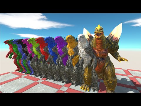 SAITANA DEATH CLIMB VS DIFFERENT COLORS SPACEGODZILLA - Animal Revolt Battle Simulator