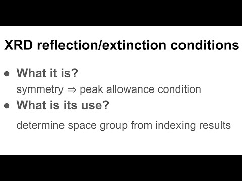 X-Ray Diffraction (XRD) Reflection Conditions (or Extinction Rules)