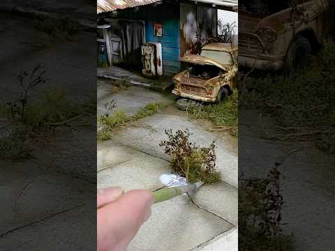 Route 66 Gas Station Diorama 1:24 Part 4 🤩 #painting #miniature #woodworking #diorama #diy #art