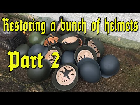 Restoring a bunch of WWII Helmets Part 2 : Painting M35 Luftwaffe and more!