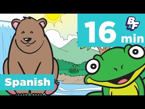 Spanish Animal Themed Video Compilation | BASHO & FRIENDS Learning Songs | 16 Minutes!