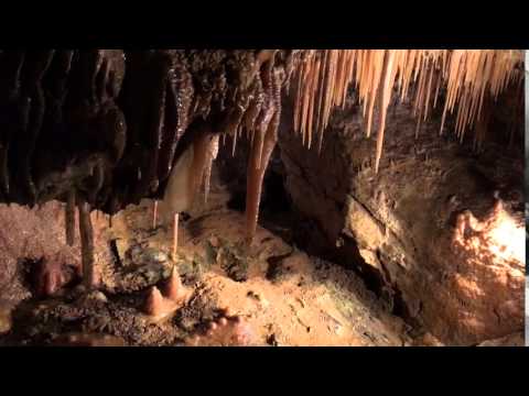 Stalagmites and stalactites at Treak Cliff Cavern