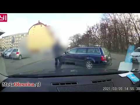 9.03.2021 Oleśnica - obywatelskie ujęcie pijanego kierowcy vw passata