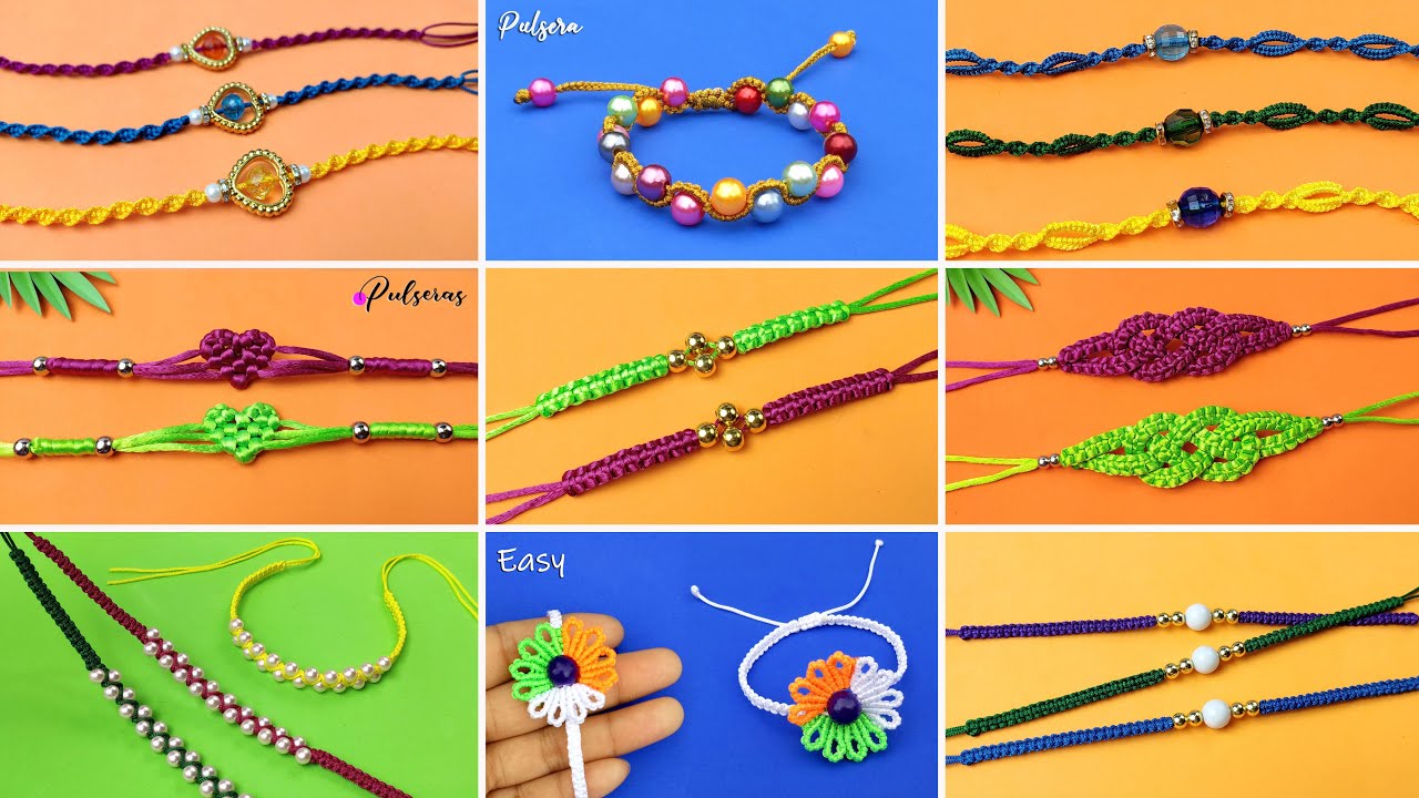 10 Pulseras fáciles y geniales en macramé con hilo cola de raton
