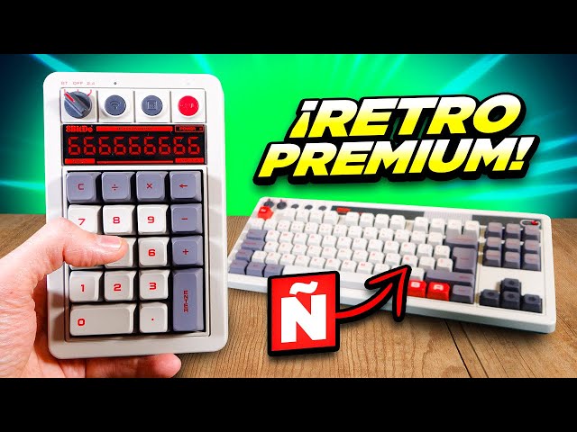 Vídeo relacionado con 8Bitdo Teclado mecánico retro, teclado para juegos Bluetooth/2.4G intercambiable en caliente con 87 teclas, doble súper tecla y súper stick para Windows y Android, distribución ISO del Reino Unido