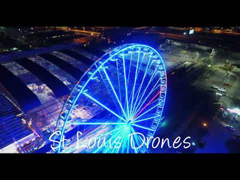St Louis ferris wheel at night by St Louis Drones | St Louis Drones