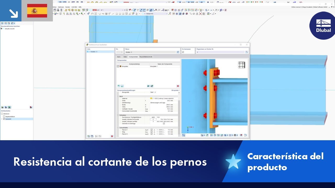 Resistencia a cortante de los pernos