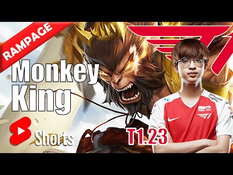 T1.23 RAMPAGE with MONKEY KING 7.30B | 7.30b Gameplay Highlights #Shorts #Dota2Shorts