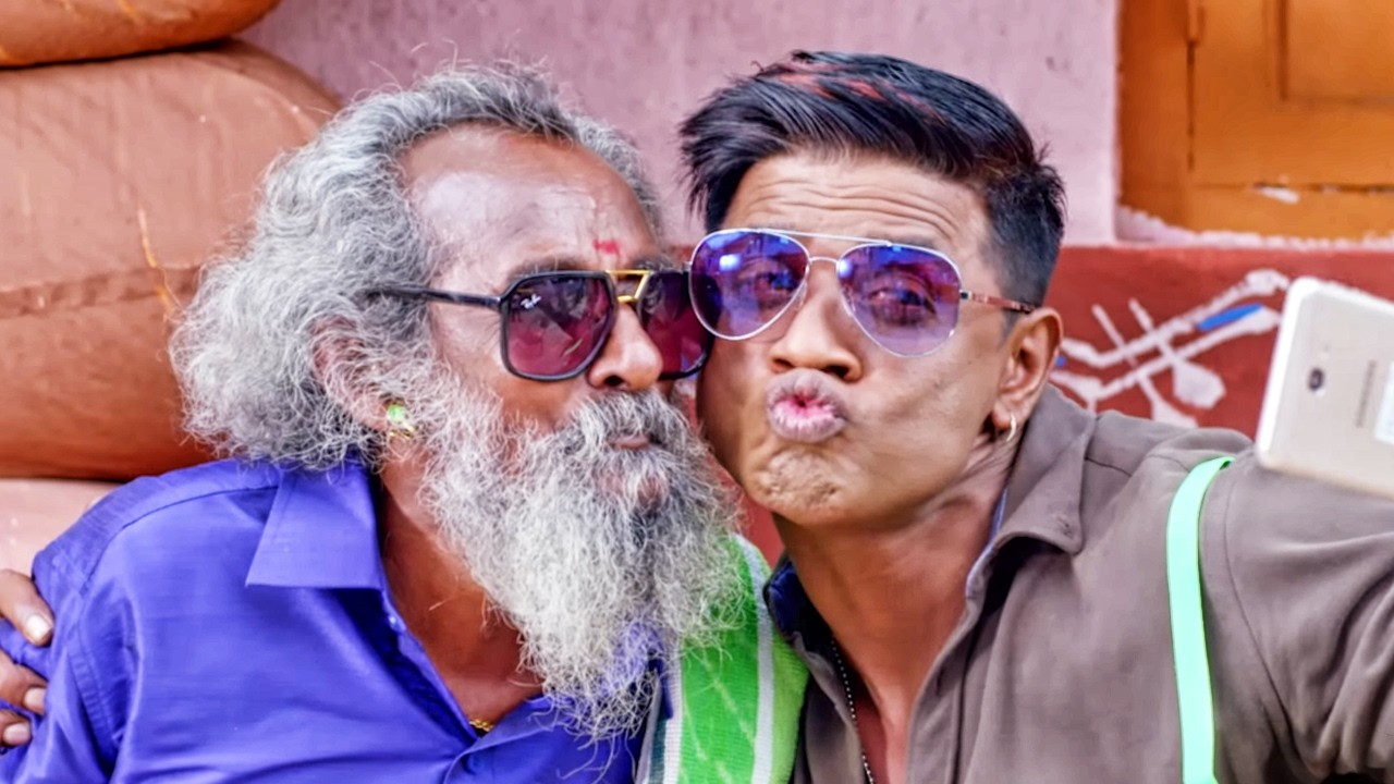 Duniya Vijay बूढ़े आदमी के साथ सेल्फी ले रहा है | Khiladi Rockstar फिल्म क