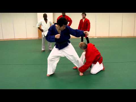 合気サンボ、　片足タックル　アキレス腱固