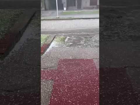 Hace instantes 12:30hrs Caída de #granizo en Pascanas, Córdoba.🎥25/04/26 #tormenta