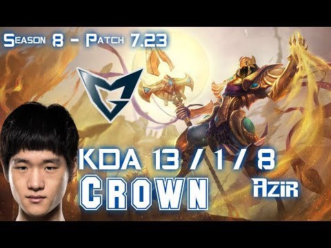 SSG Crown AZIR vs SYNDRA Mid - Patch 7.23 KR Ranked