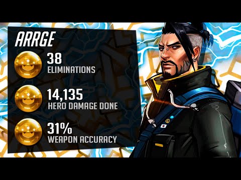 Arrge Insane Hanzo Main - 38 elims! [ Overwatch Season 32 Top 500 ]
