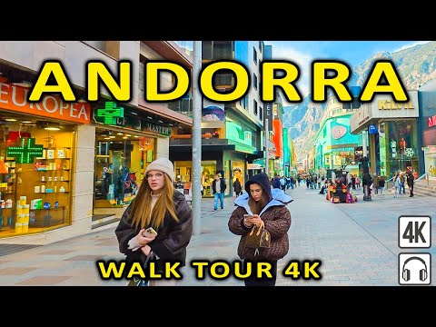 Andorra la Vella City Center Walk | Discover the Shopping District WALKING TOUR 4K ANDORRA