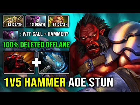 INCREDIBLE Meteor Hammer Axe 1v5 Insane AOE Stun 100% Deleted Offlane 7.32c Dota 2