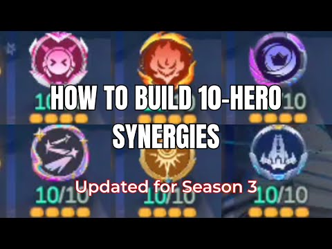 How To Build 10 HERO SYNERGIES IN MAGIC CHESS GO GO SEASON 3