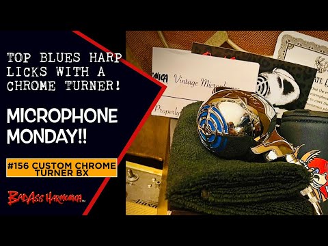 Top Blues Harp Licks with a Chrome Turner Mic!  Blues Harmonica Jam on Microphone Monday 156