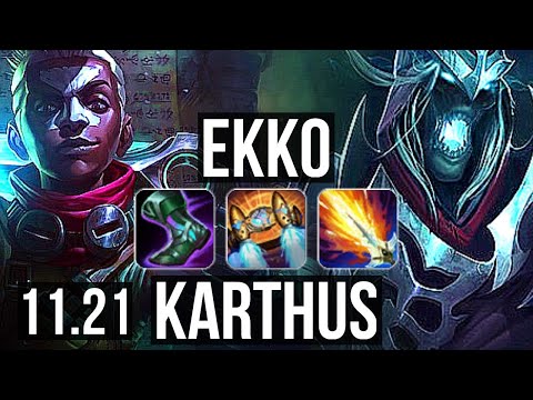 EKKO vs KARTHUS (JNG) | 13/3/12, 700+ games, 1.0M mastery, Godlike | BR Master | 11.21