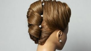 Смотреть онлайн Свадебная прическа на средние волосы