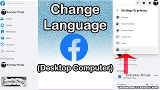 How to change language on Facebook (Desktop Computer)
