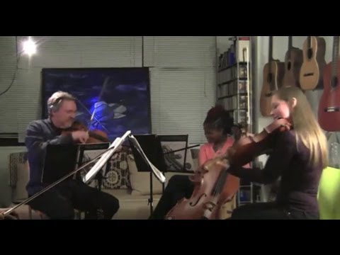 Gillian Gallagher with Mark O'Connor and his duo composition: F.C.'s Jig