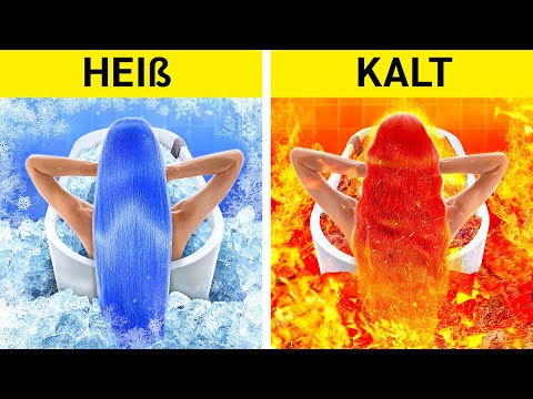 ABSOLUTE HEIß VS. KALT CHALLENGE || Feuermädchen & Wassermädchen adoptiert! Eltern-Hacks auf 123 GO!