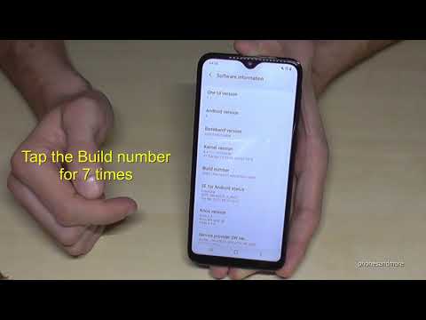 Samsung Galaxy A20: How to enable the Developer Options? for USB Debugging etc.