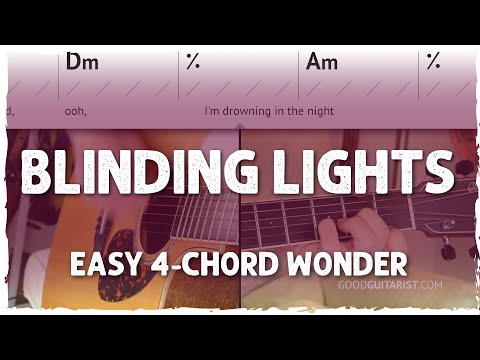 Easy Beginner Guitar Songs "Blinding Lights" | Lesson, Chords & Melody | The Weeknd