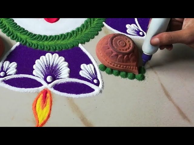 Simple navaratri rangoli design using spoon by ks kitchen & lifestyle