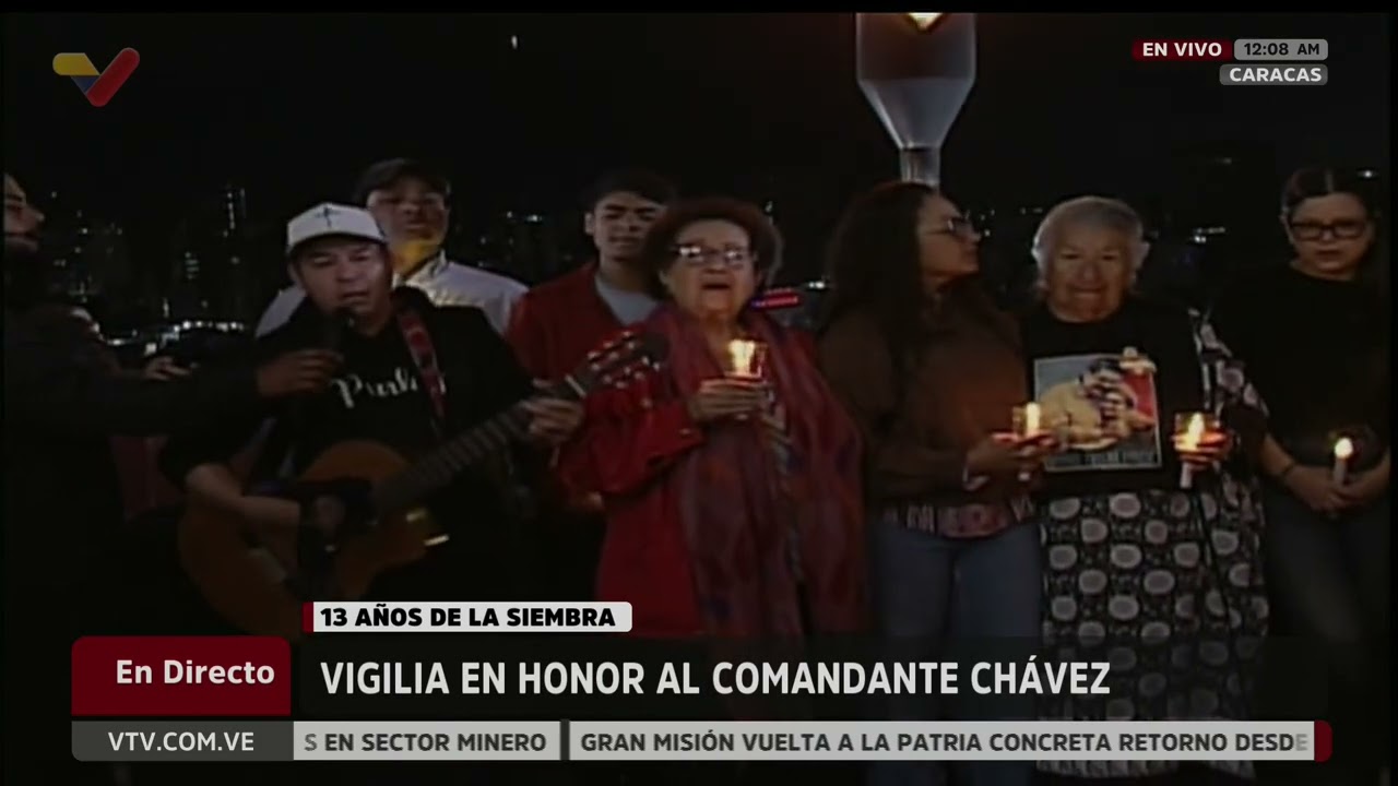 Realizan vigilia a 13 años de fallecimiento del Comandante Hugo Chávez