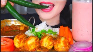Download lagu ASMR SPICY EGG CURRY KERALA   RICE   POTATO CURRY   CHILLIES   STRAWBERRY LASSI | KARI TELUR 咀嚼音 먹방 mp3