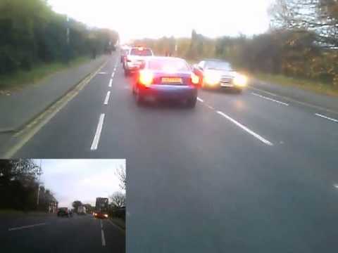 DV02 OTM Tailgate At Zebra Crossing And Close Pass Next To Stopped Bus With Oncoming Traffic