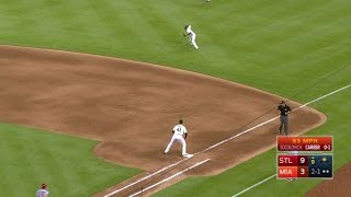 STL@MIA: Gordon uses his speed to chase down grounder