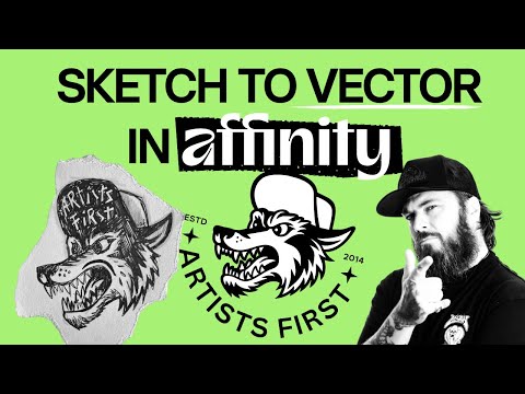 Sketch to Vector in Affinity: Hand-Drawn Illustration (Wolf Badge)