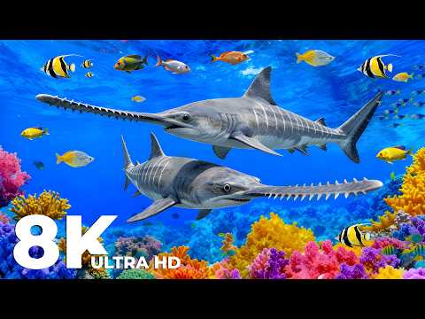 Deep Sea Creature 8K (ULTRA HD) | Beautiful Fish Swimming & Colorful Sea Life 🐠 Deep Sleep Sounds
