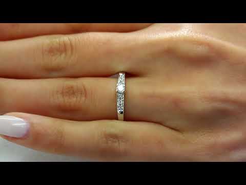 1/7 CTW Round Diamond Engagement Promise Ring in 14K White Gold (MDR130018)