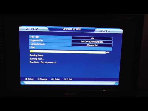 Edision Optimuss 3 in 1 Load Channels from USB Drive