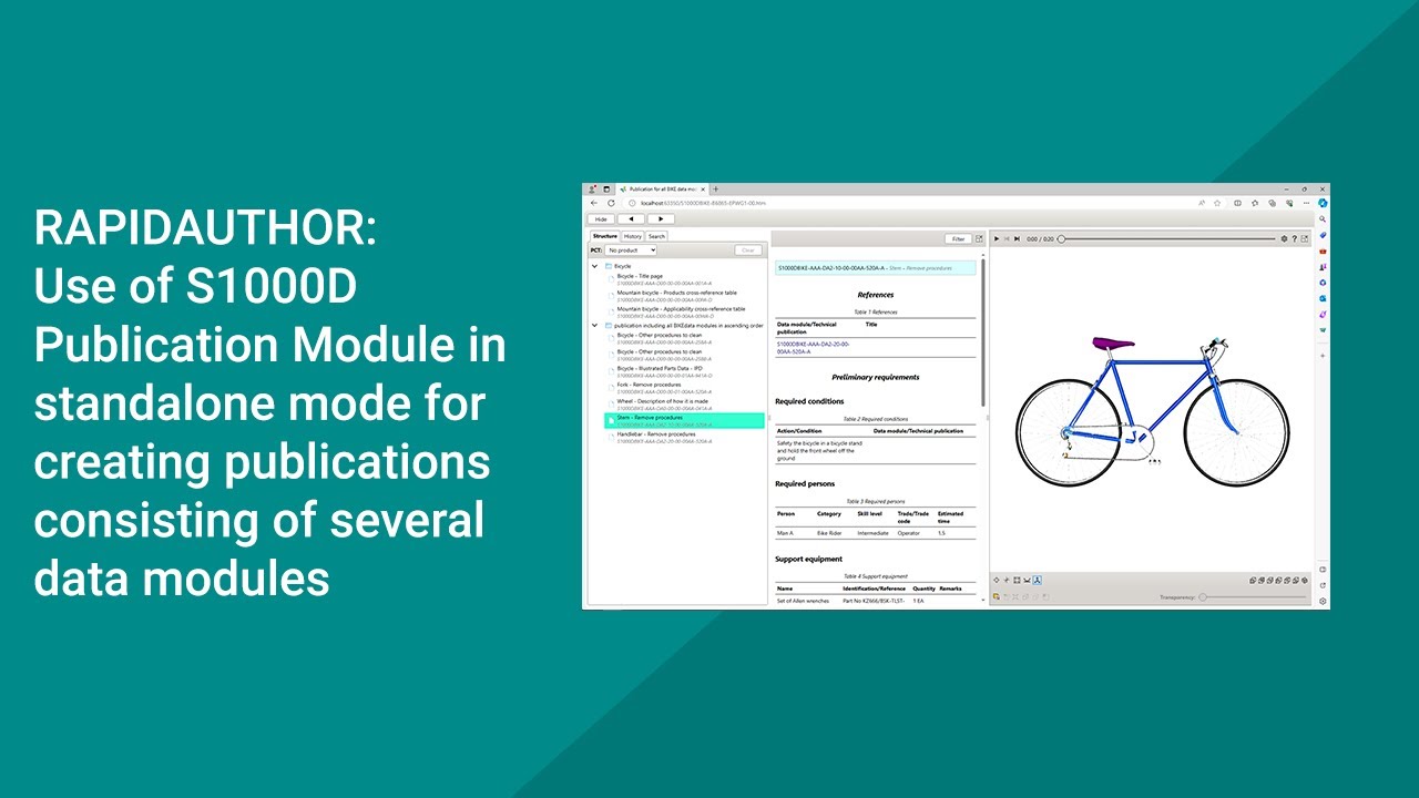 RapidAuthor Tutorial: Creating publications consisting of several data modules in standalone mode