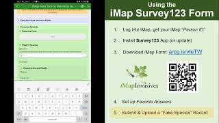 Using the iMap Survey123 Form to report observations in the field
