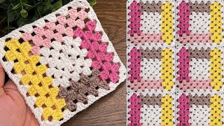 Easy&unique crochet granny square tutorial