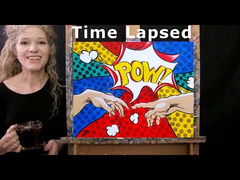 TIME LAPSE version of How to Paint POP HANDS OF CREATION with Acrylic - Tutorial