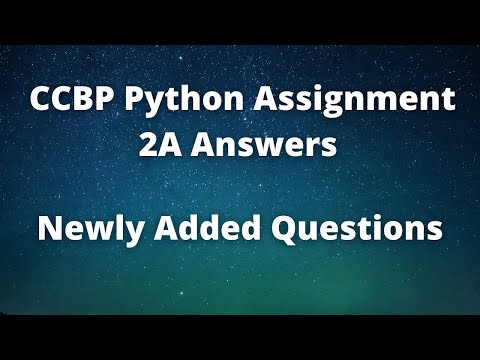 Python Assignment 2a Answers Ccbp Python Assignment 2a Solutions Newly Added Python Questions